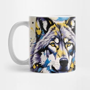 Ink Splatter Wolf Mug